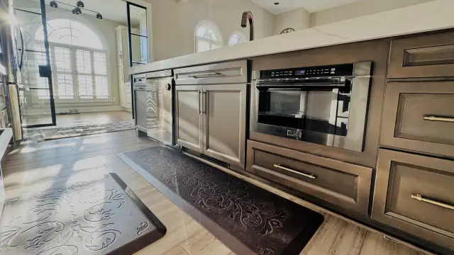 Walnut butler's pantry with a built-in coffee station